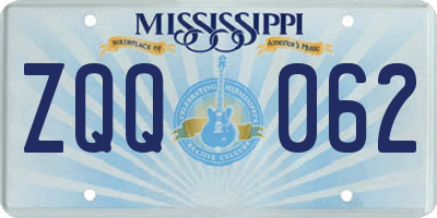 MS license plate ZQQ062