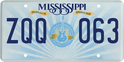 MS license plate ZQQ063