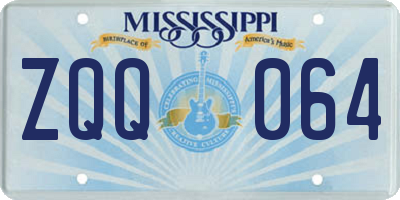 MS license plate ZQQ064