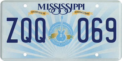 MS license plate ZQQ069