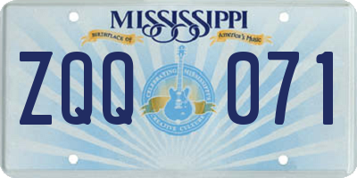 MS license plate ZQQ071
