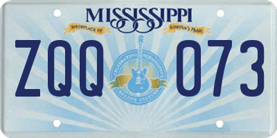 MS license plate ZQQ073