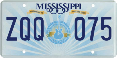 MS license plate ZQQ075