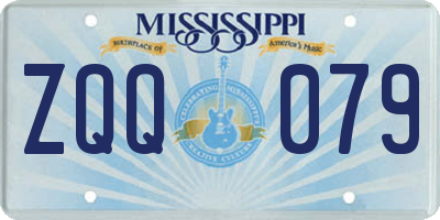 MS license plate ZQQ079