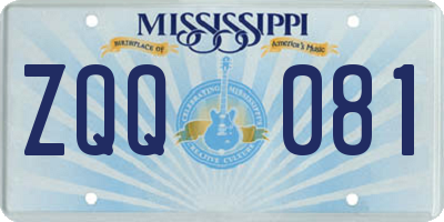 MS license plate ZQQ081