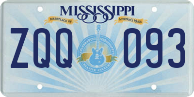MS license plate ZQQ093