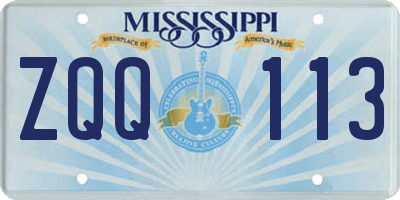 MS license plate ZQQ113
