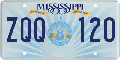 MS license plate ZQQ120