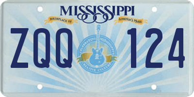 MS license plate ZQQ124