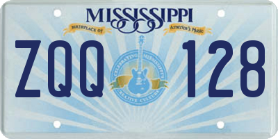 MS license plate ZQQ128
