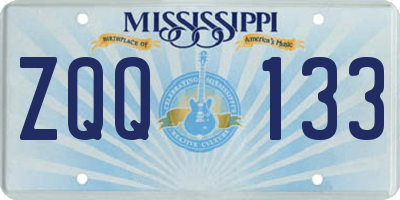 MS license plate ZQQ133