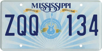 MS license plate ZQQ134