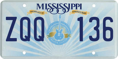 MS license plate ZQQ136