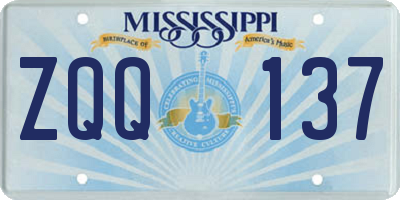 MS license plate ZQQ137
