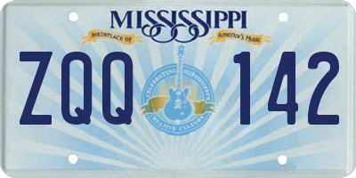 MS license plate ZQQ142