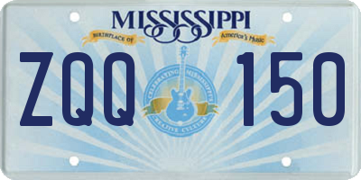 MS license plate ZQQ150
