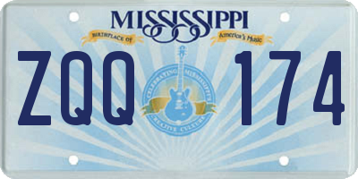MS license plate ZQQ174