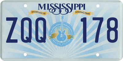 MS license plate ZQQ178