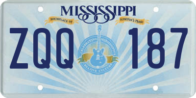 MS license plate ZQQ187