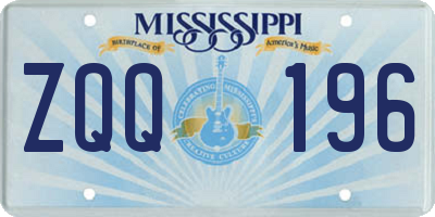 MS license plate ZQQ196