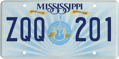 MS license plate ZQQ201