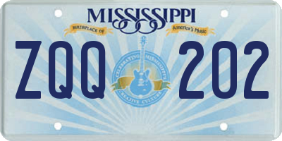 MS license plate ZQQ202