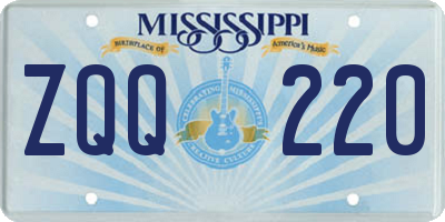 MS license plate ZQQ220