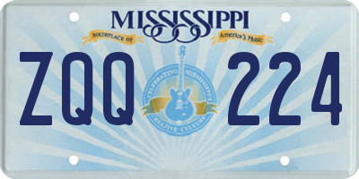 MS license plate ZQQ224