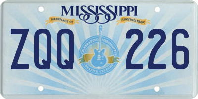 MS license plate ZQQ226