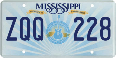 MS license plate ZQQ228