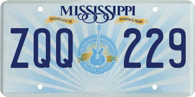MS license plate ZQQ229