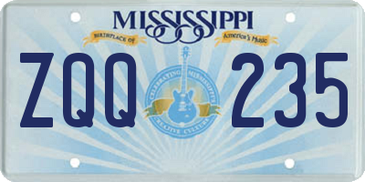 MS license plate ZQQ235