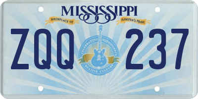 MS license plate ZQQ237