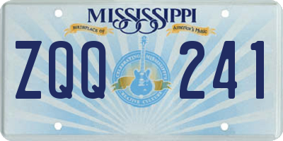 MS license plate ZQQ241
