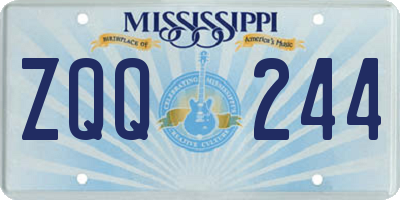 MS license plate ZQQ244