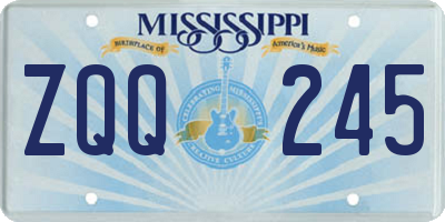 MS license plate ZQQ245