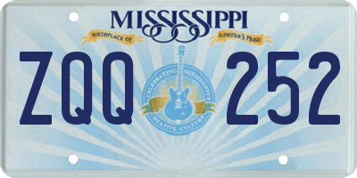 MS license plate ZQQ252