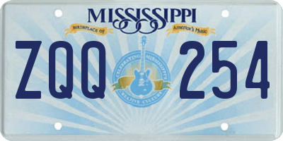 MS license plate ZQQ254