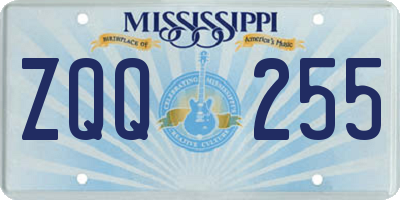 MS license plate ZQQ255