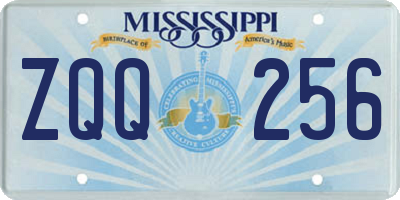 MS license plate ZQQ256