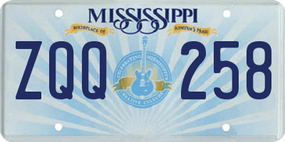 MS license plate ZQQ258