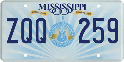 MS license plate ZQQ259