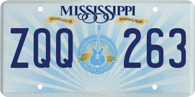 MS license plate ZQQ263