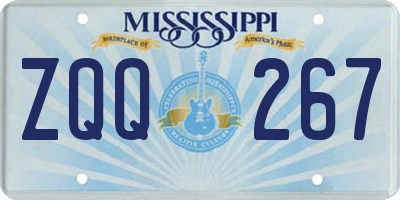 MS license plate ZQQ267