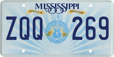 MS license plate ZQQ269