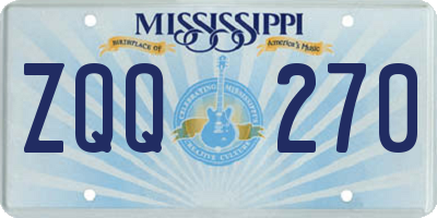 MS license plate ZQQ270