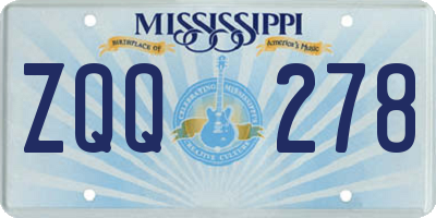 MS license plate ZQQ278