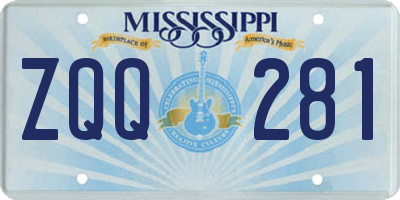 MS license plate ZQQ281