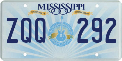 MS license plate ZQQ292