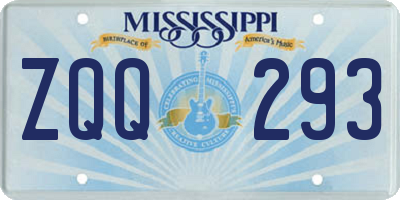 MS license plate ZQQ293